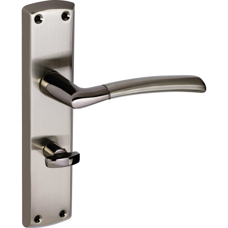 Felisa Dual Finish Door Handles Bathroom Black / Satin