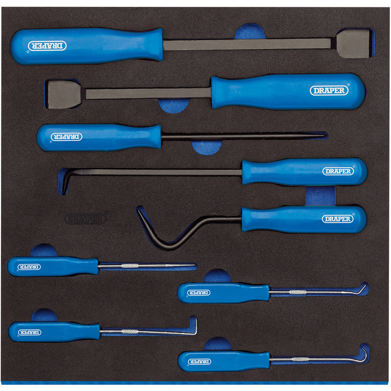 Draper Scraper, Hook and Pick Set in 1/2 Drawer EVA Insert Tray 9 Piece