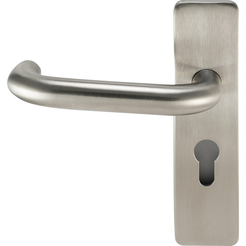 Stainless Steel Round Bar Lever on Plate Euro Plate 175x44mm