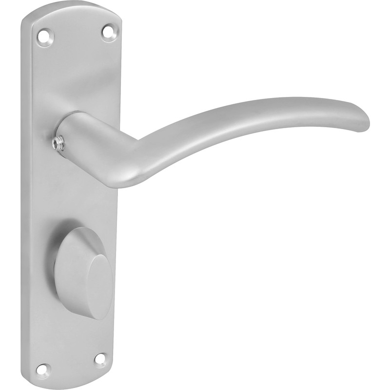 Serozzetta Tres Door Handles Bathroom Satin Chrome