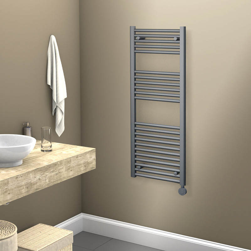 Towelrads Richmond Thermostatic Towel Radiator Anthracite 1186 x 450mm 1365Btu