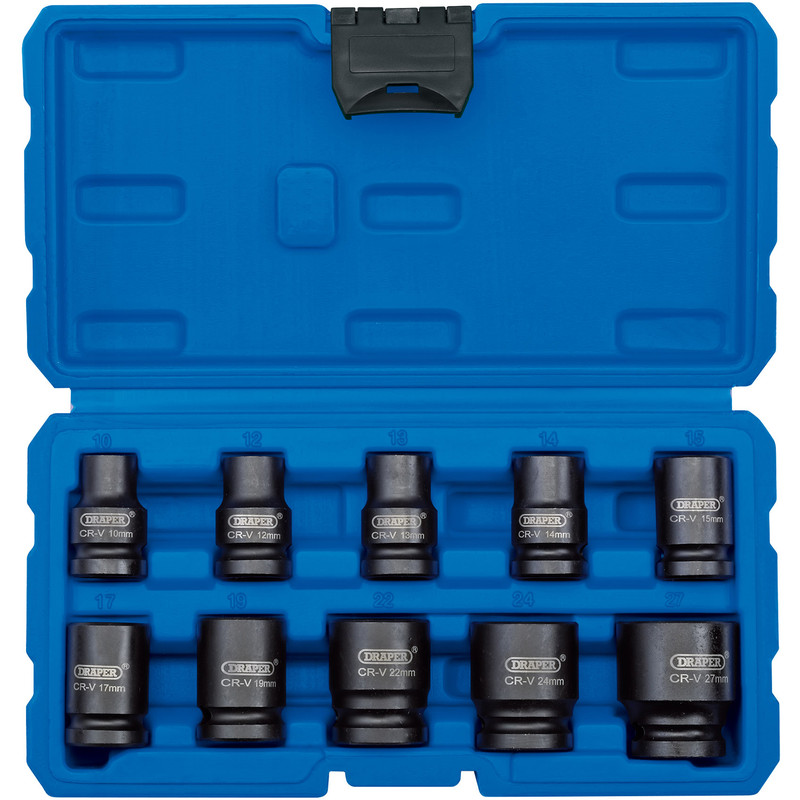Draper 1/2 Inch Square Drive Impact Socket Set