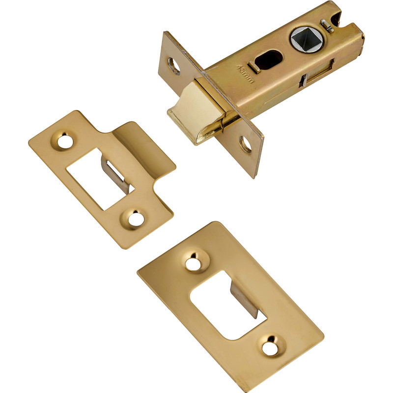 Premium Sprung Bolt Through Tubular Mortice Latch 64mm Electro Brass