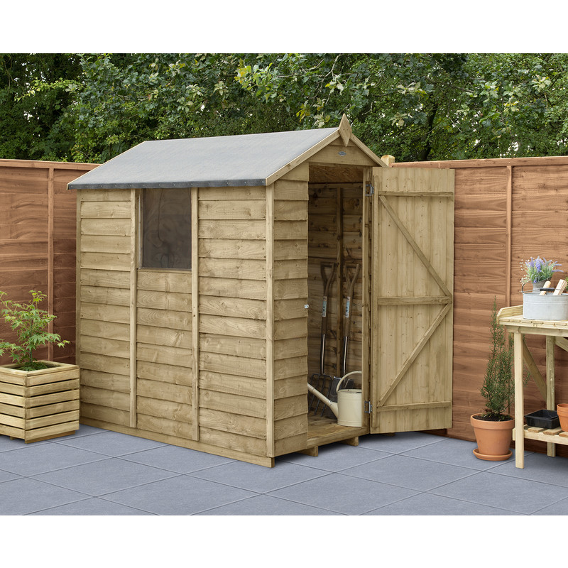 Forest Garden Overlap Pressure Treated Apex Shed 6' x 4'