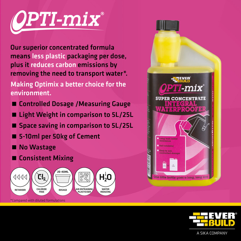 Everbuild Opti-Mix Super Concentrate Integral Waterproofer 1L