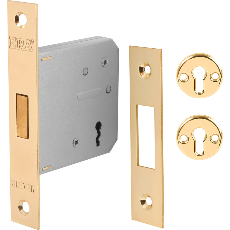 ERA 3 Lever Mortice Deadlock 76mm Brass