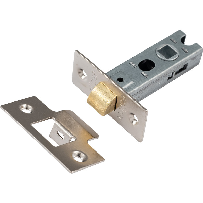 Premium Sprung Bolt Thru Tubular Mortice Latch 63mm Nickel Plated