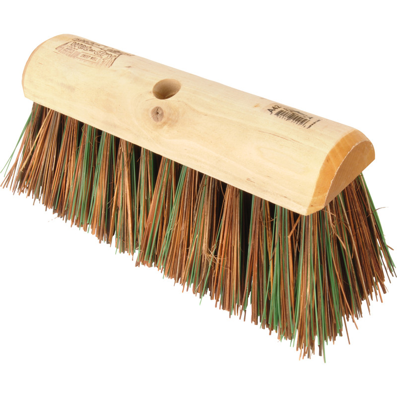 Stiff Yard Broom Head Sherbo / Green Polyprop 12"