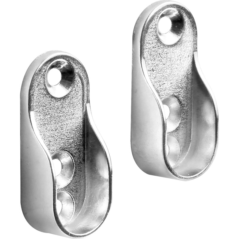 Chrome Oval Wardrobe Rail End Bracket