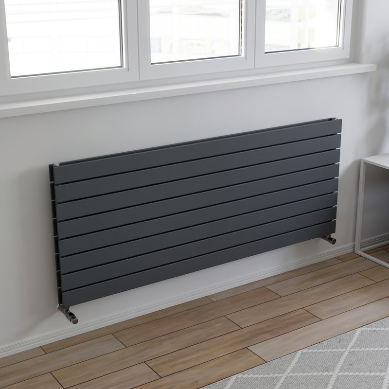 Ximax Oxford Duo Horizontal Designer Radiator 595 x 1500mm 4935Btu Anthracite