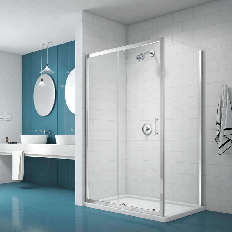 Merlyn NIX Sliding Shower Enclosure Door and Side Panel 1100 x 800mm