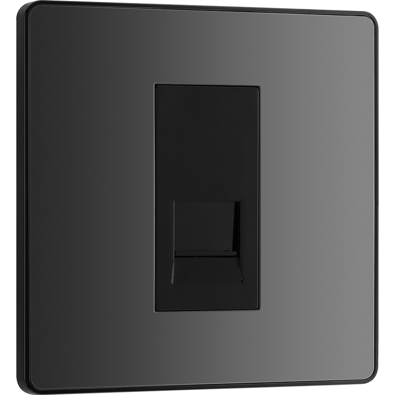 BG Evolve Black Chrome (Black Ins) Single Master Telephone Socket