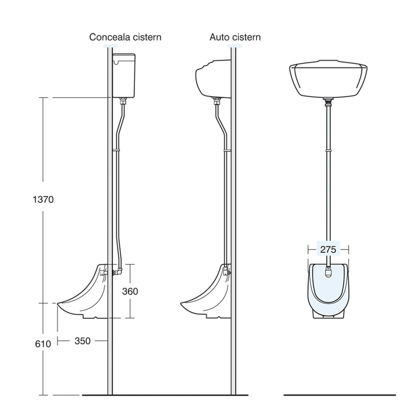 Armitage Shanks Sandringham Wall Hung Urinal Top Inlet