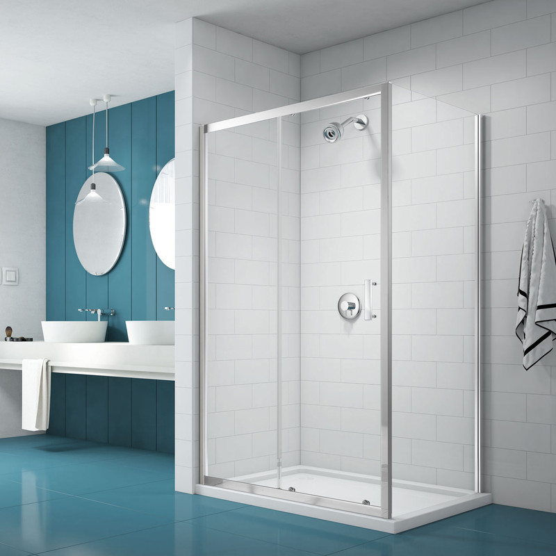 Merlyn NIX Sliding Shower Enclosure Door and Side Panel 1600 x 800mm