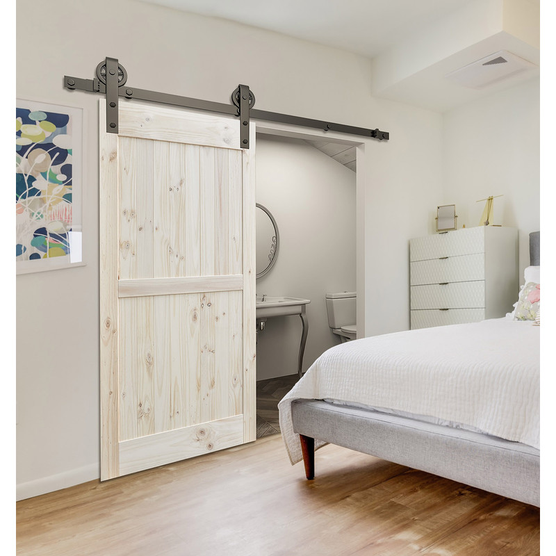 Coburn Flat Track 100 Wagon Wheel Hanger One Door System 1500mm - Black Finish