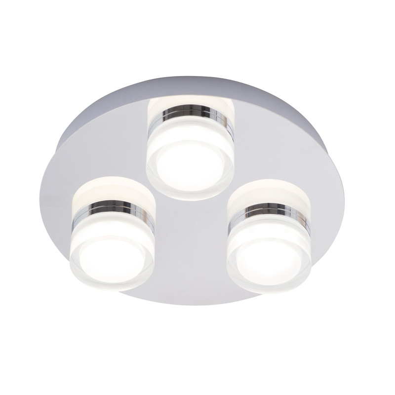 Spa Amalfi 3 Light Plate Flush Light IP44 Chrome