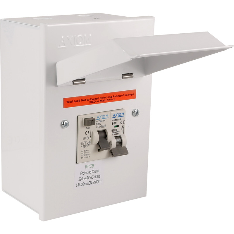 Axiom Metal Shower Consumer Unit 1 Way