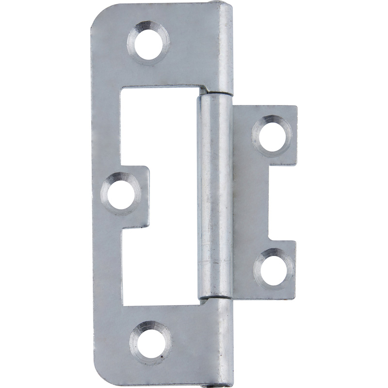 Flush Hinge Bright Zinc 60mm
