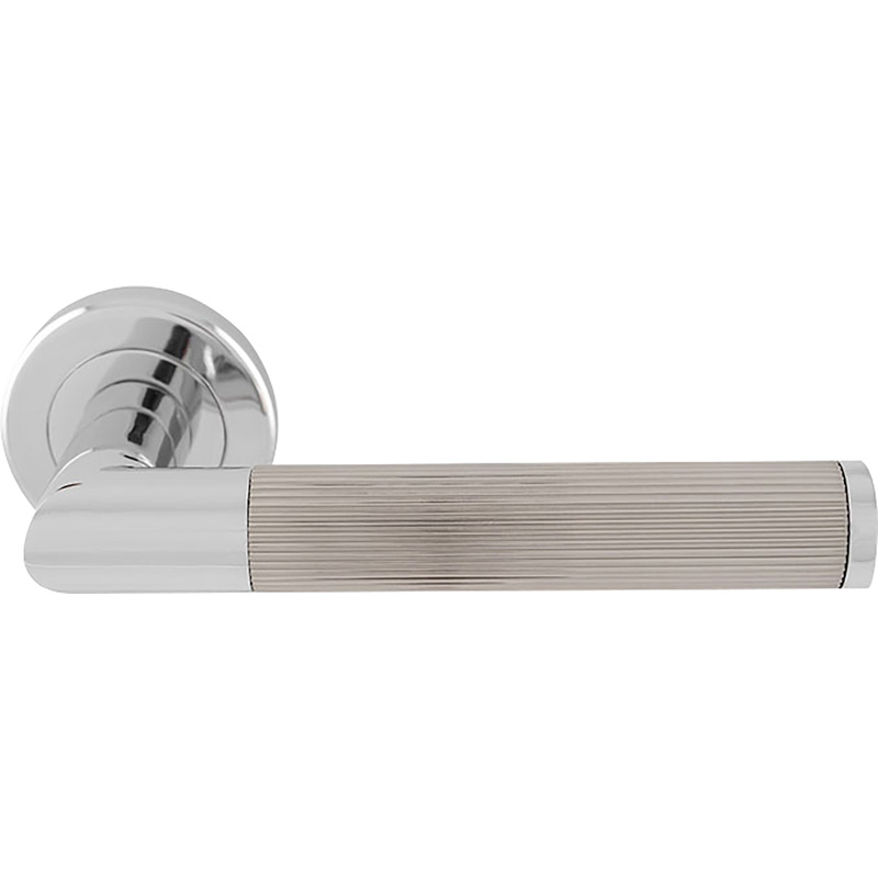 Serozzetta Trend Lines Lever On Rose Door Handles Polished / Satin Chrome