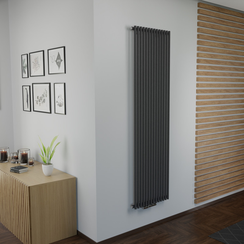 Ximax Kingston Vertical Designer Radiator 1800 x 505mm 3453Btu Anthracite Structure
