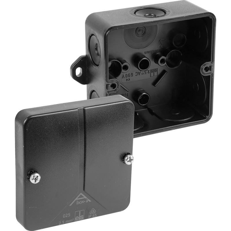 IP65 Moulded PVC Box 80 x 80 x 50mm Black