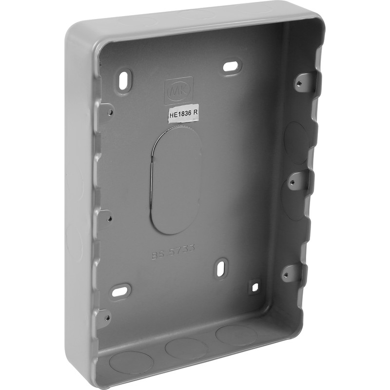 MK Grid Metal Surface Back Box 12 Gang