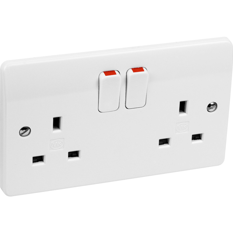 MK DP Switched Socket 2 Gang