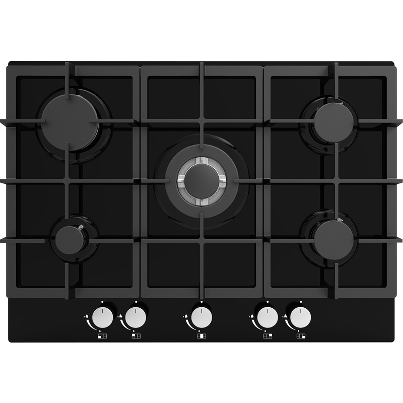 Cata 5 Burner Gas Hob Black Glass