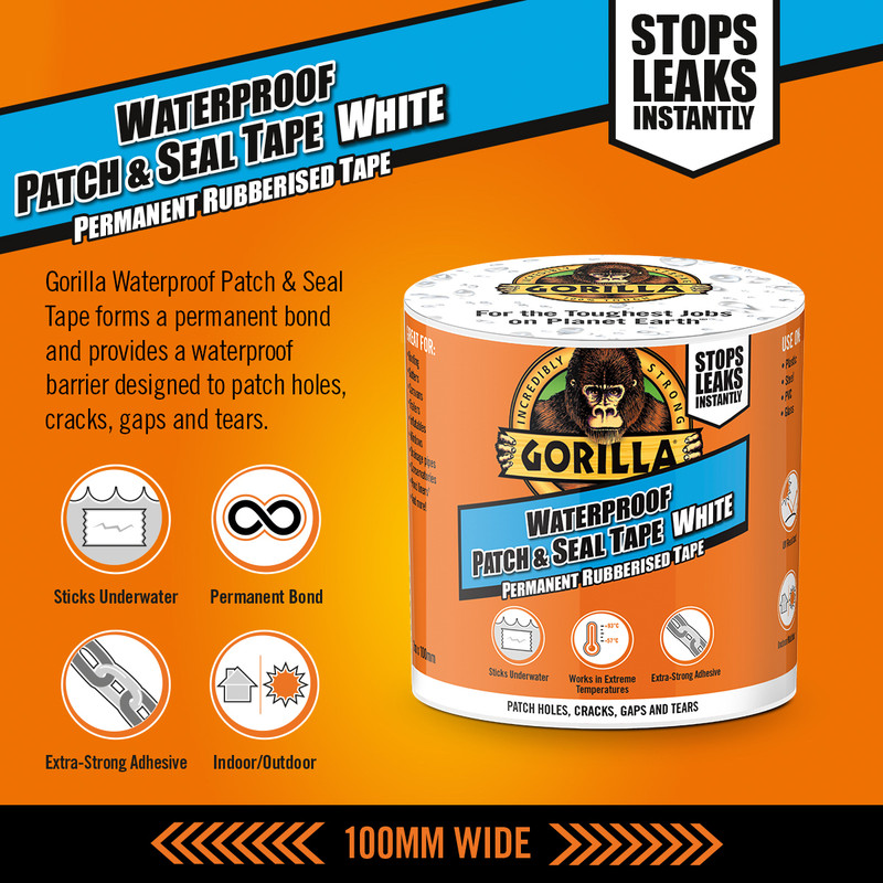 Gorilla Waterproof Patch & Seal Tape 3m White