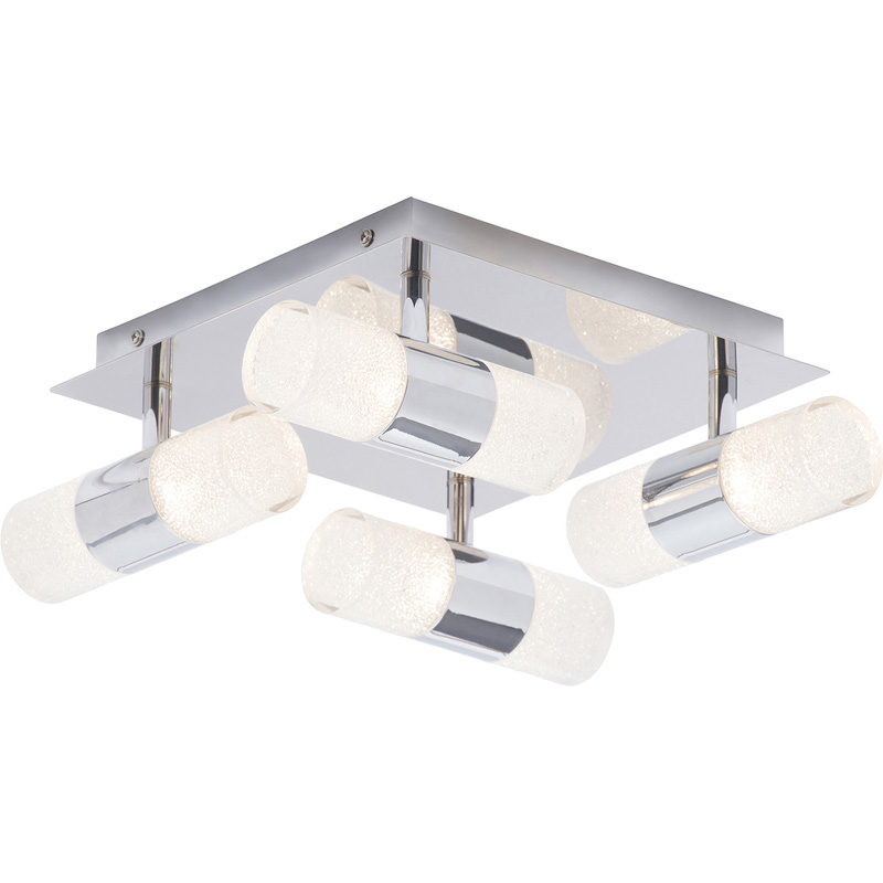 Spa Oslo Crackle 8lt Plate LED Chrome Bathroom Fitting 8x 9w Max LED