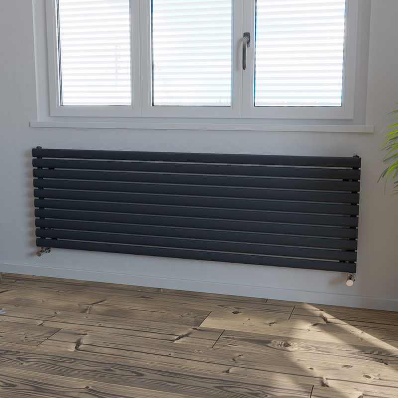 Ximax Bristol Single Horizontal Designer Radiator 584 x 1800mm 3908Btu Anthracite