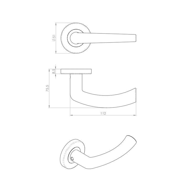 Serozzetta Dos Lever On Rose Door Handles Satin Chrome