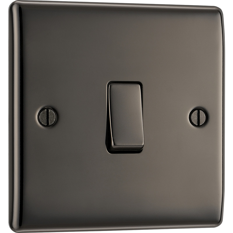 BG Black Nickel 16AX Switch 1 Gang Intermediate