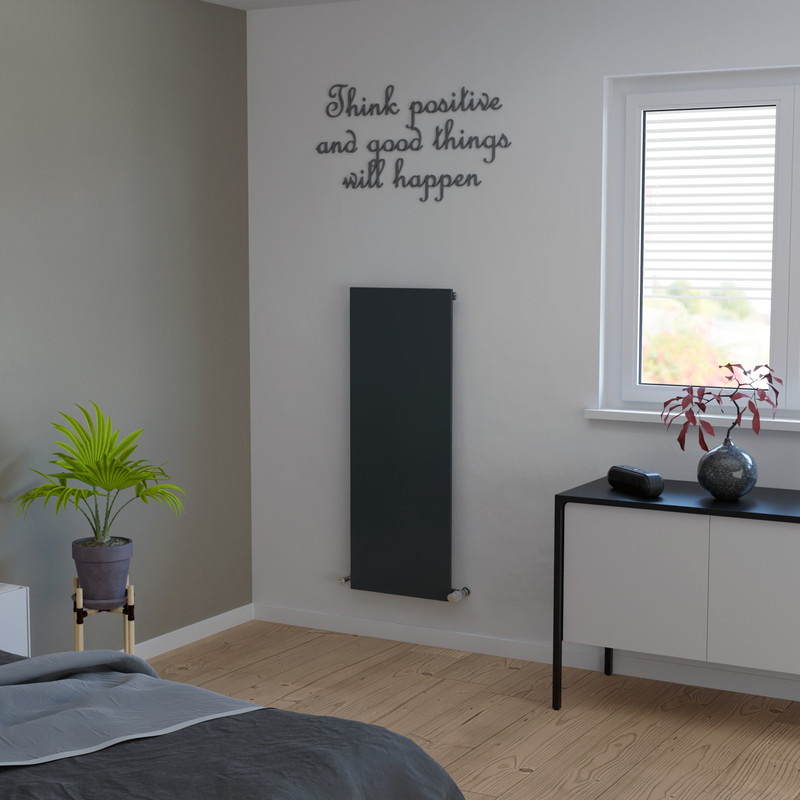 Ximax Oxford Plan Vertical Designer Radiator 1200 x 445mm 1597Btu Anthracite
