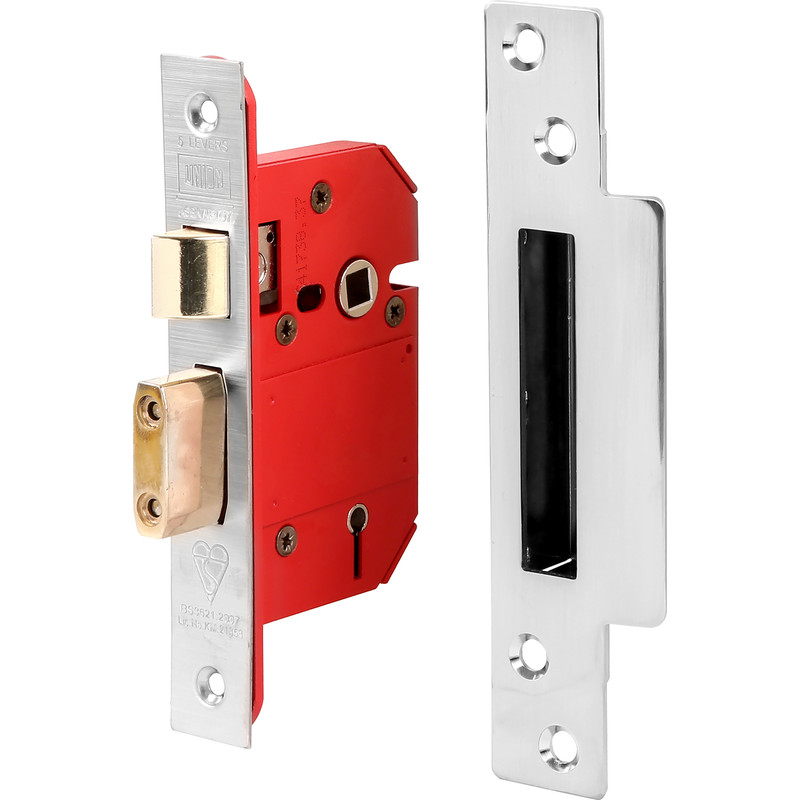 Union BS 5 Lever Mortice Sashlock 76mm Satin Chrome