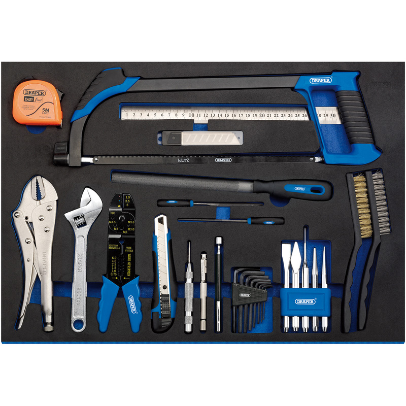 Draper Tool Kit in Full Plus Drawer EVA Insert Tray 36 Piece