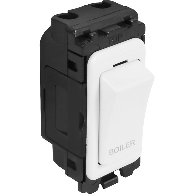 Wessex White Engraved 20A Grid Switch Boiler