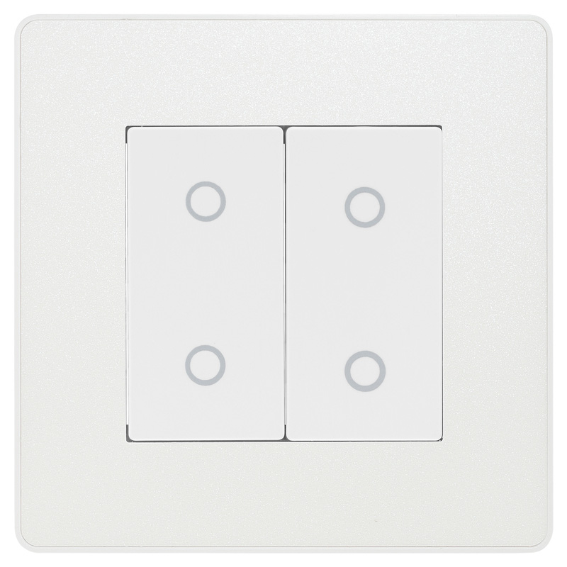 BG Evolve Pearlescent White (White Ins) 200W Double Touch Dimmer Switch, 2-Way Master