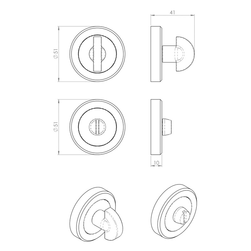 Serozzetta Turn & Release On Round Rose Satin Nickel
