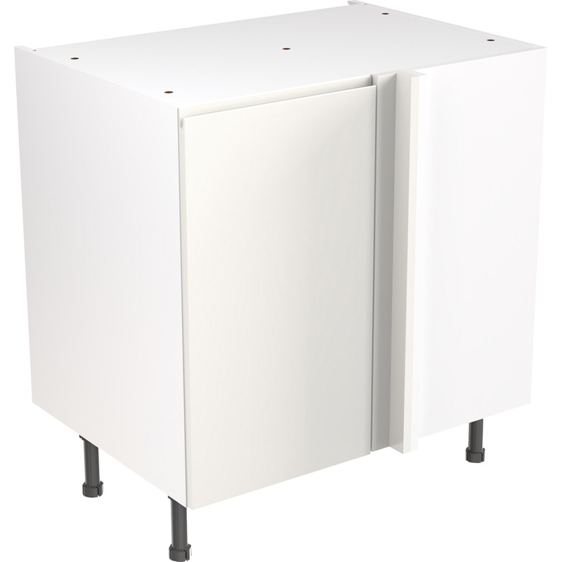 Kitchen Kit Flatpack J-Pull Kitchen Cabinet Base Blind Corner Unit Super Gloss White 800mm