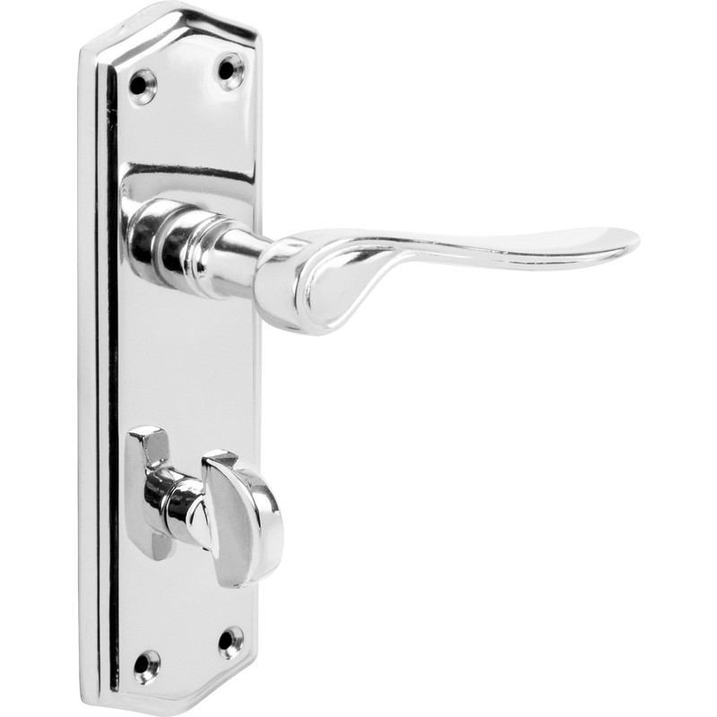 Salvesen Door Handles Bathroom Polished