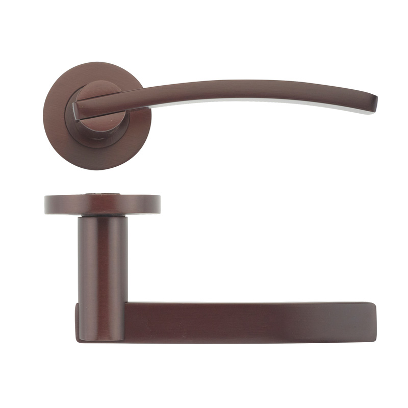 Stanza Adria Lever on Rose Door Handles Etna Bronze