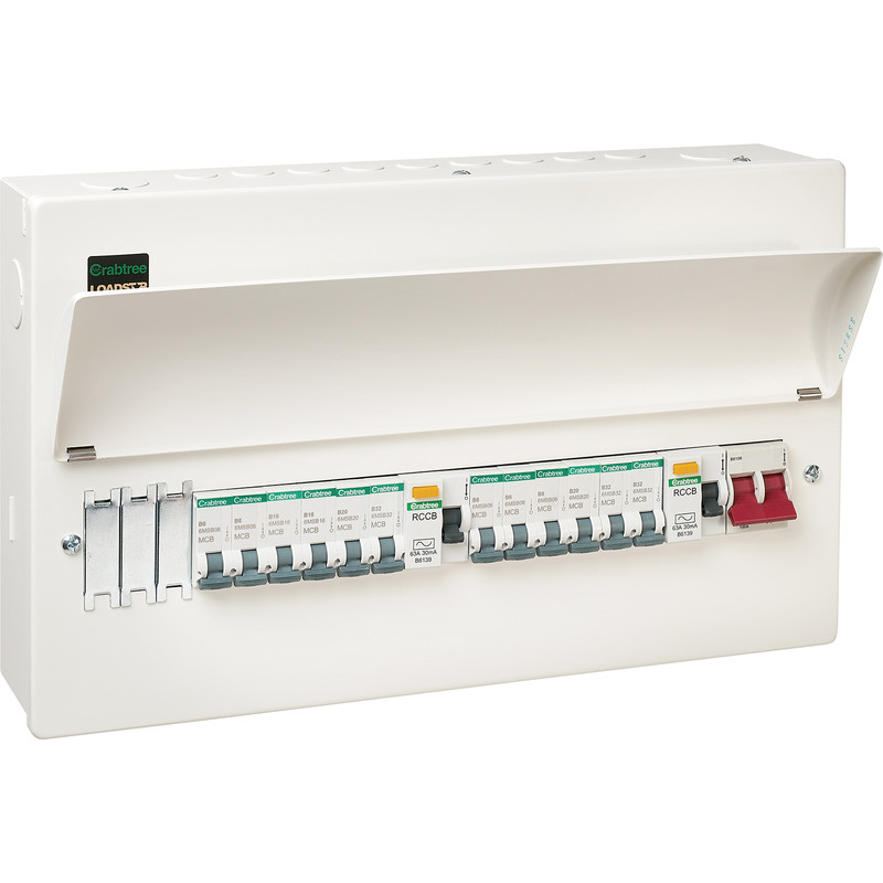 Crabtree Loadstar Metal Consumer Unit 15 Way + 12 MCBs