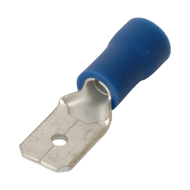 Spade Type Connectors Male 2.5mm Blue