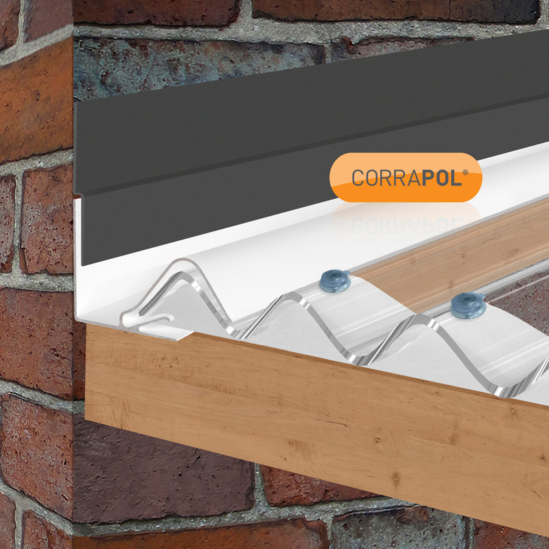 Corrapol Rigid Rock n Lock Wall Side Flashing 6m White