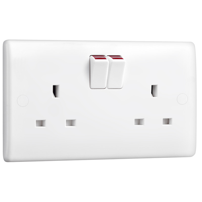 BG 13A Low Profile Switched Socket 2 Gang Double Pole