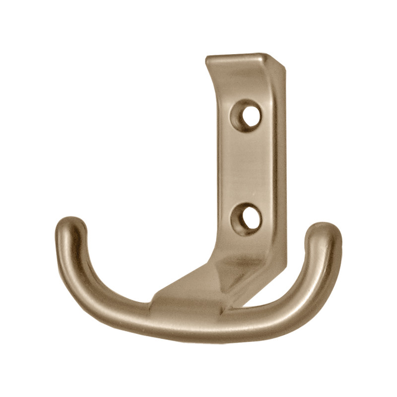 Modern Double Hook Satin Nickel