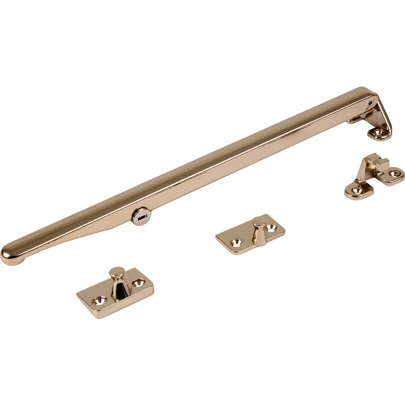 Timber Window Locking Casement Stay Gold Effect