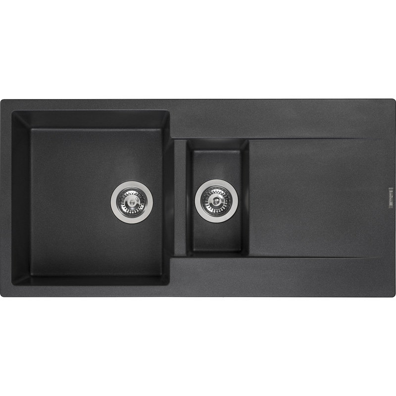Reginox Amsterdam Reversible Composite Kitchen Sink & Drainer 1.5 Bowl Black