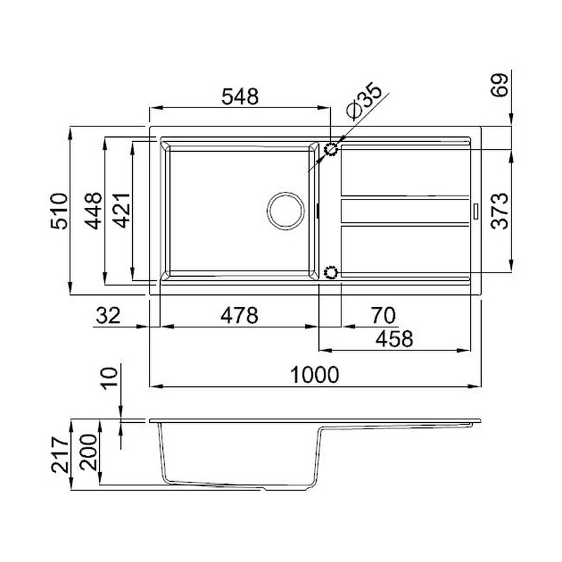 Reginox Best Reversible Composite Kitchen Sink & Drainer Single Bowl Black
